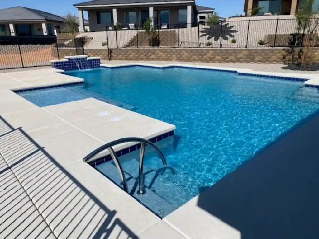 Custom pool by Edgewater Custom Pools &ndash; Allan Handrail And Pool