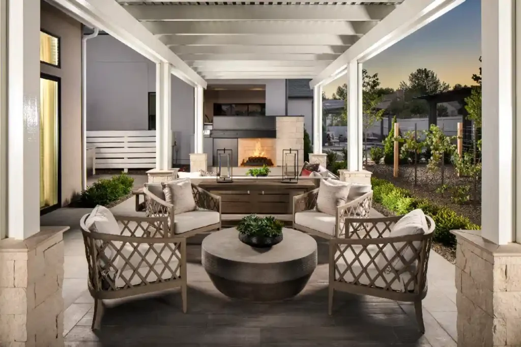 Patio and outdoor living by Edgewater Custom Pools – Latigo At Rancharrah Allure Covered Patio