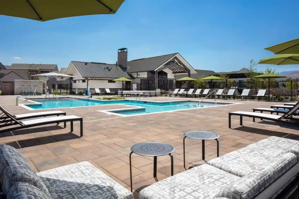Commercial pool by Edgewater Custom Pools &ndash; Ridgeline Clubhouse