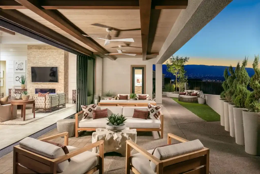 Patio and outdoor living by Edgewater Custom Pools – Sky Meadow At Caramella Ranch Clairmont Patio