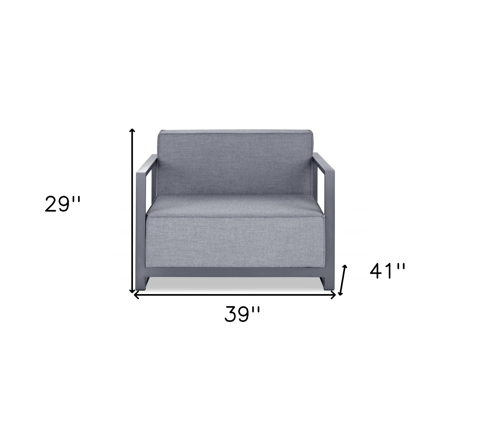 39" Gray Arm Chair - Image 4