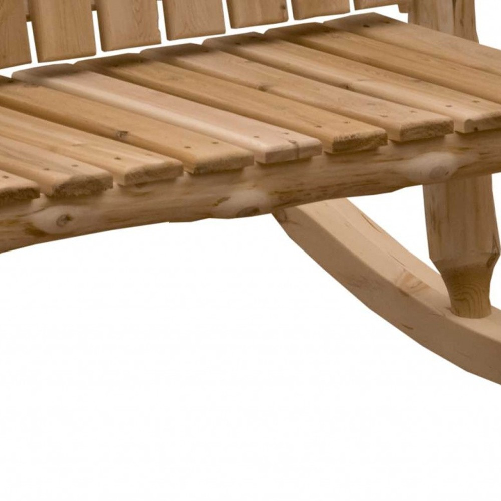48" Natural Wood Indoor Outdoor Rocking Chair - Image 6