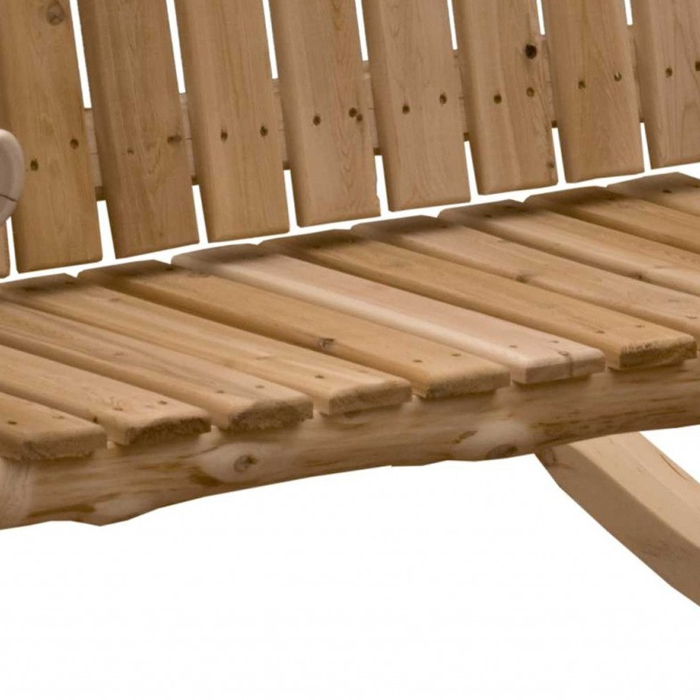 48" Natural Wood Indoor Outdoor Rocking Chair - Image 7