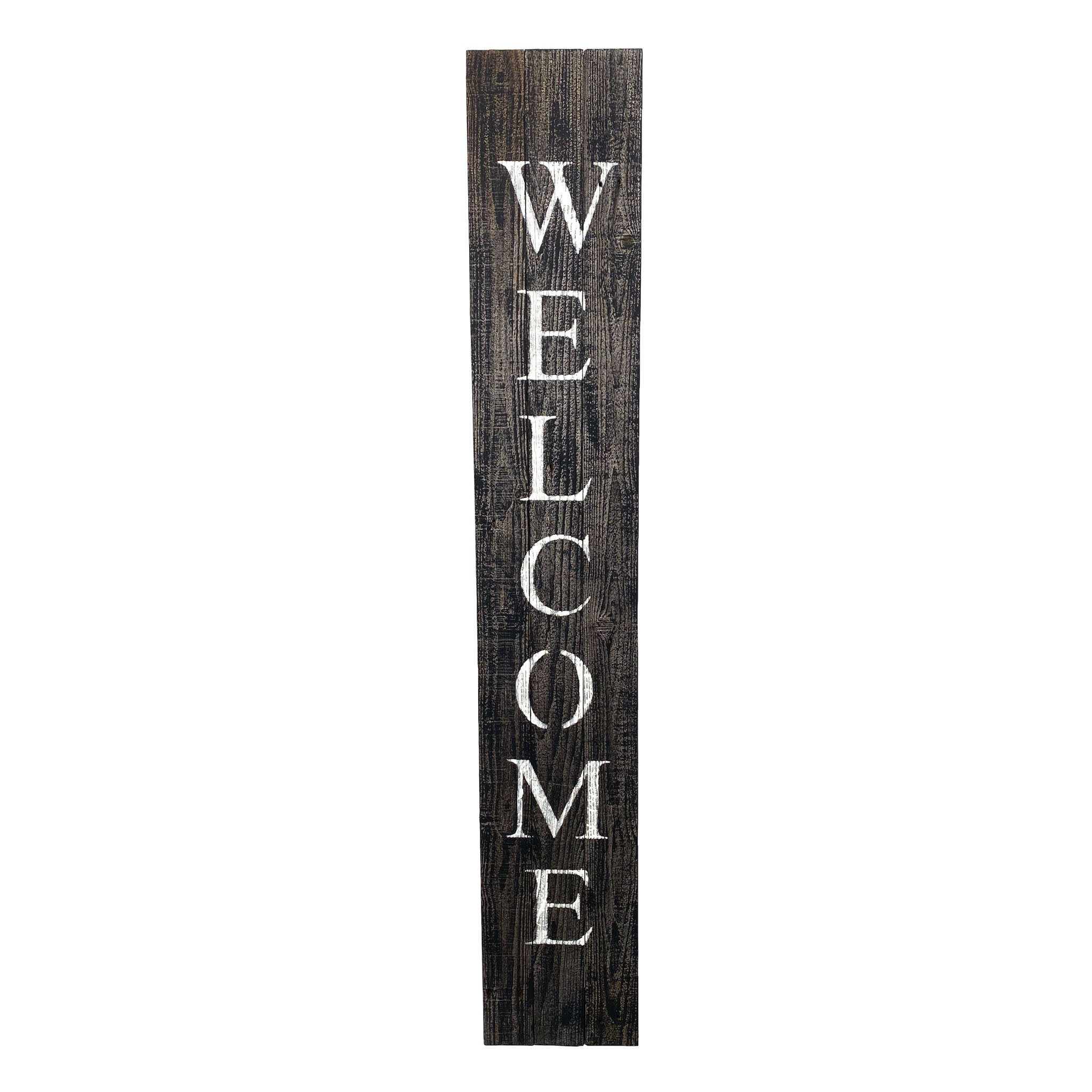 5' Rustic Black And White Front Porch Welcome Sign - Image 3