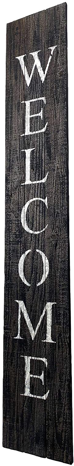 5' Rustic Black And White Front Porch Welcome Sign - Image 4
