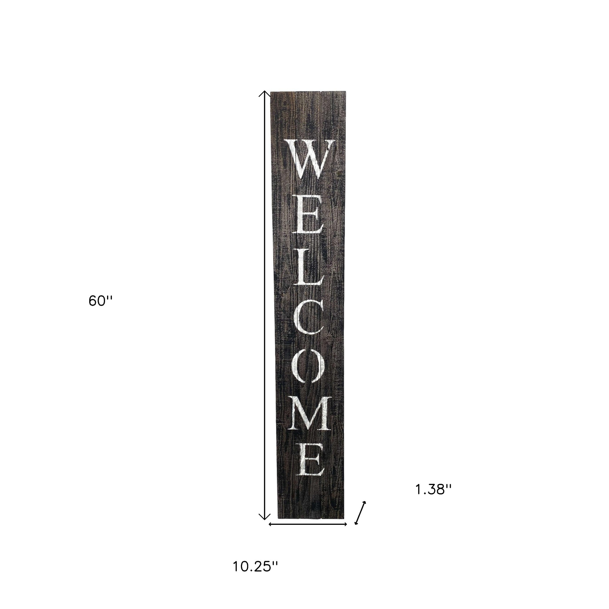 5' Rustic Black And White Front Porch Welcome Sign - Image 9