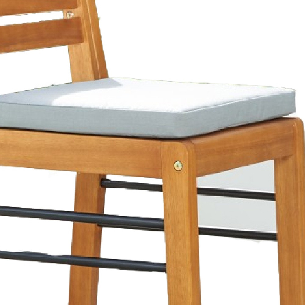 44" Low Back Indoor Outdoor Bar Height Chair With Footrest - Image 2