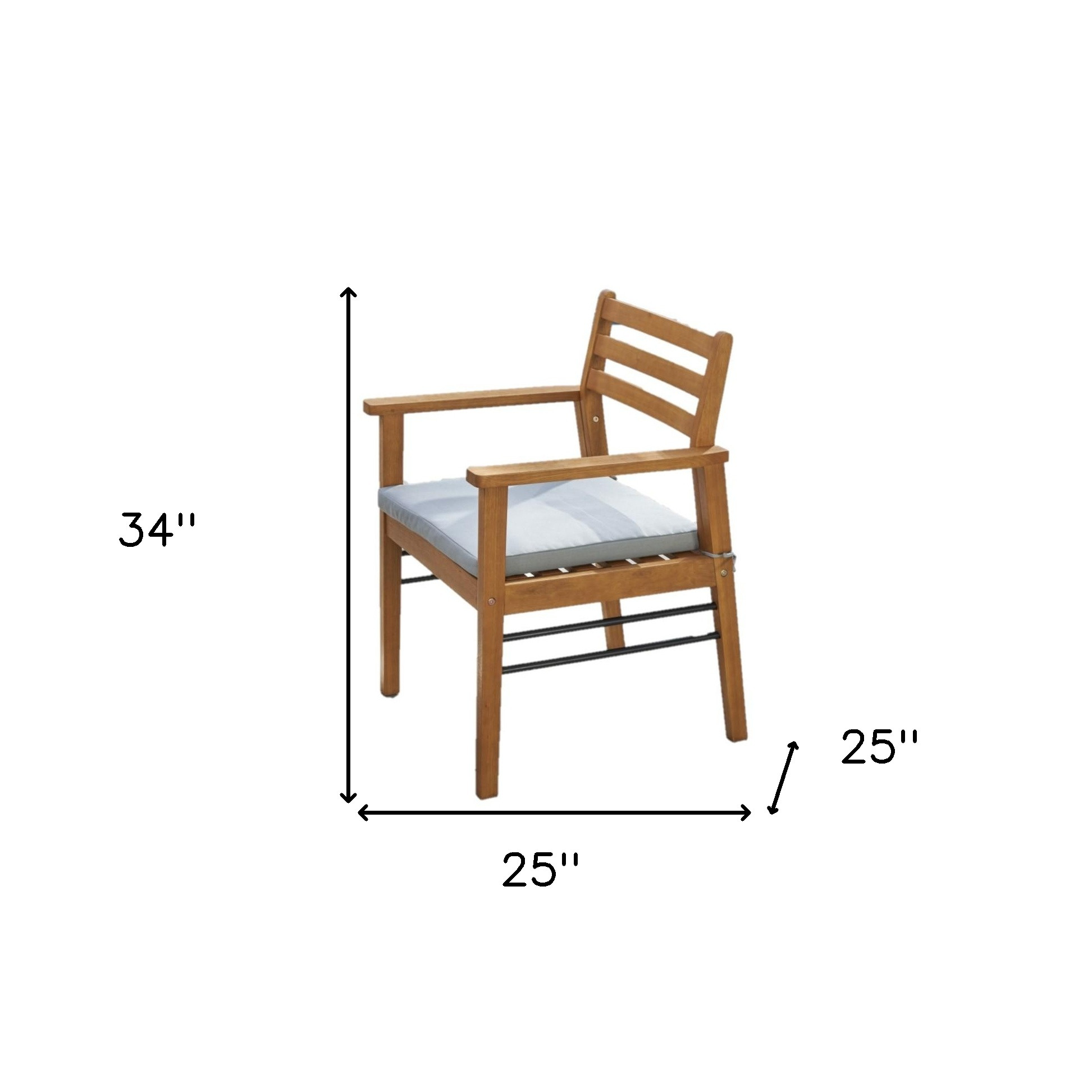 Light Wood Dining Chair With Metal Supports - Image 10