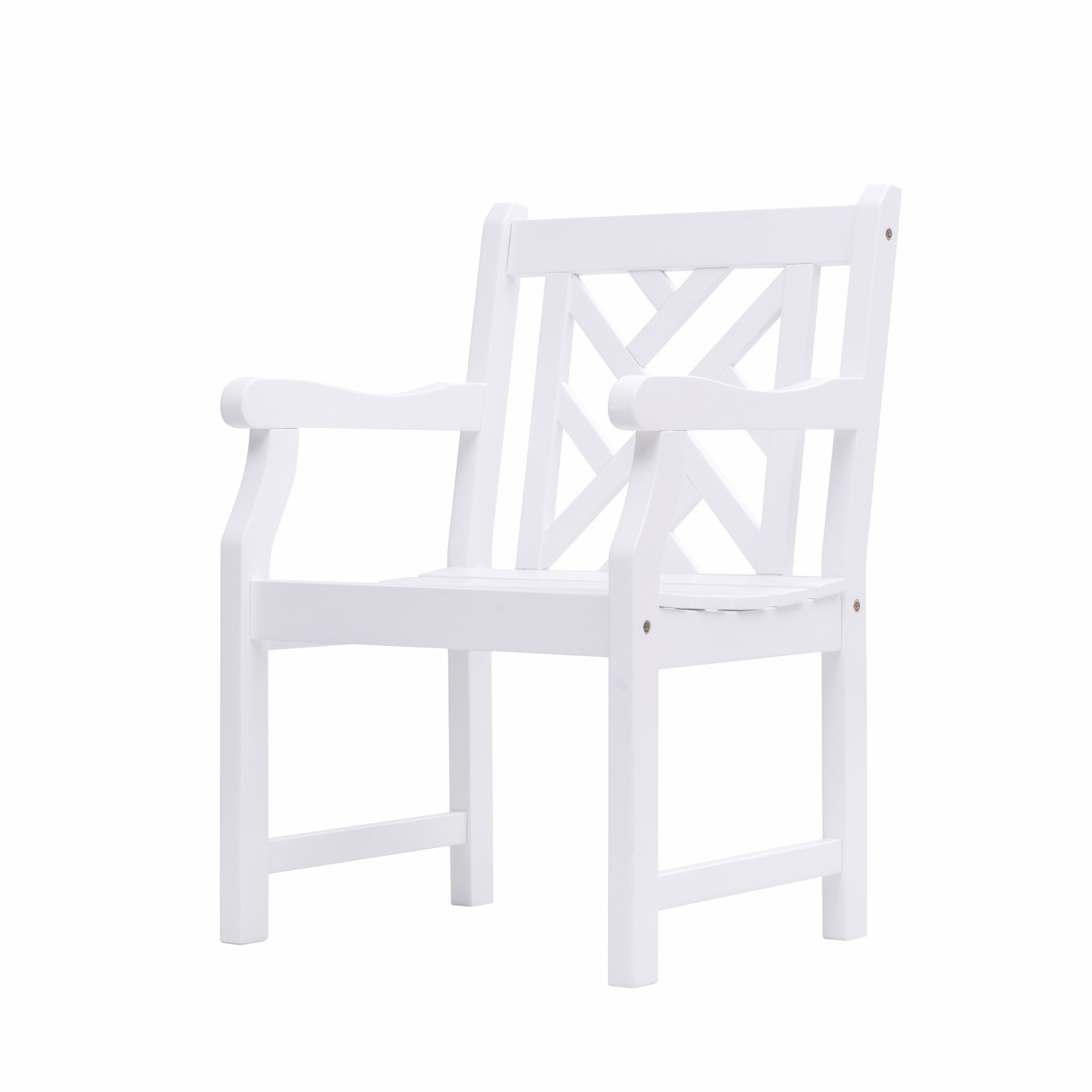 White Patio Armchair With Diagonal Design - Image 4