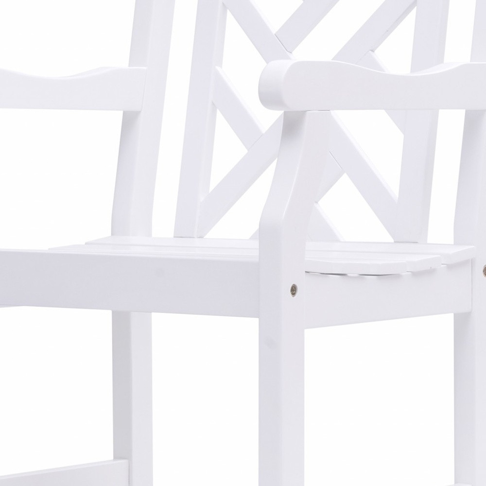 White Patio Armchair With Diagonal Design - Image 6