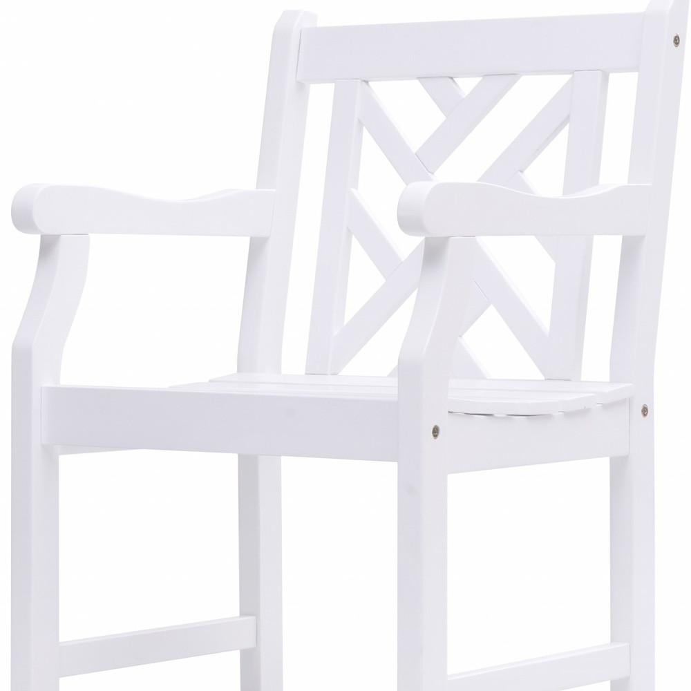 White Patio Armchair With Diagonal Design - Image 7