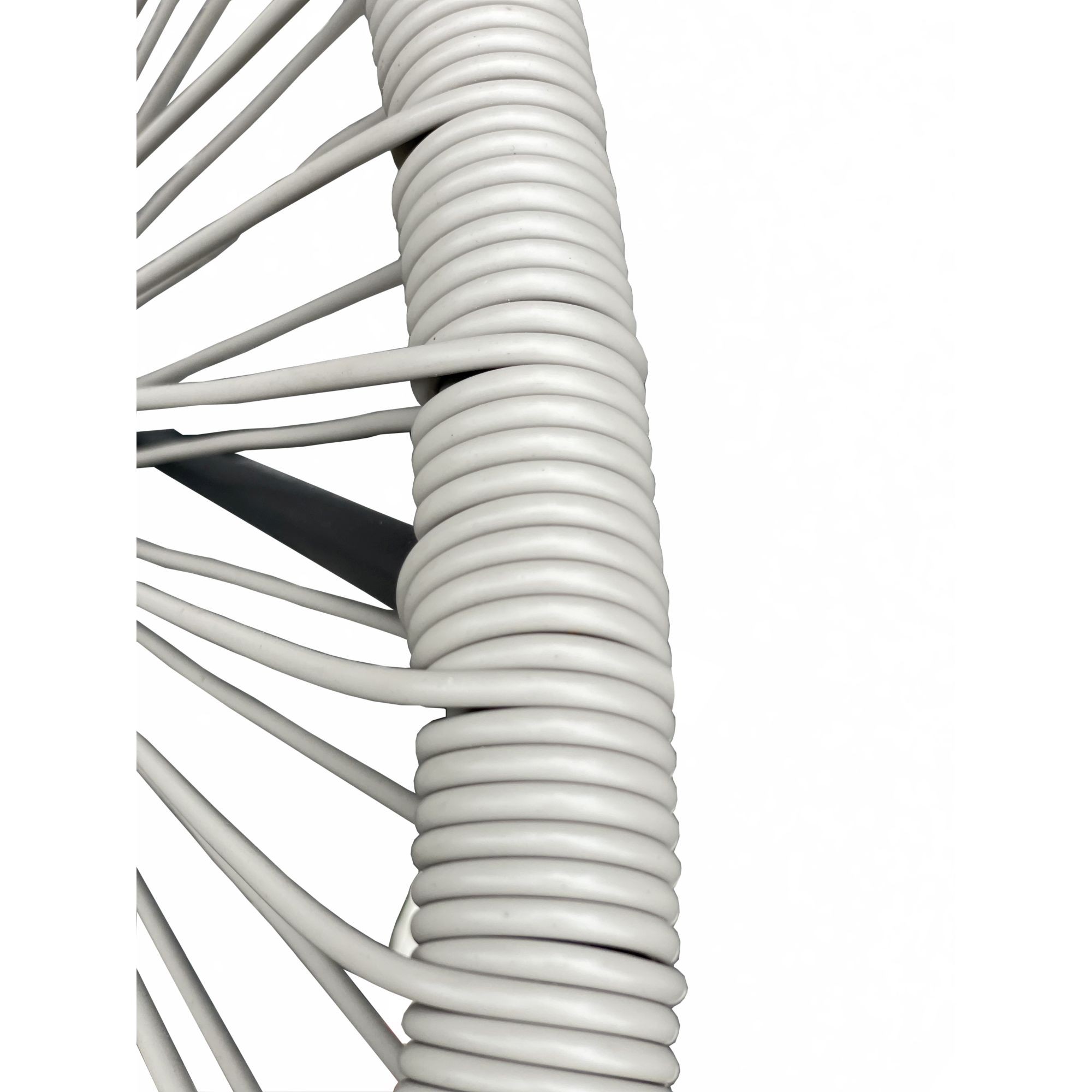 Set of Two 28" Gray and Black Indoor Outdoor String Accent Chairs - Image 5