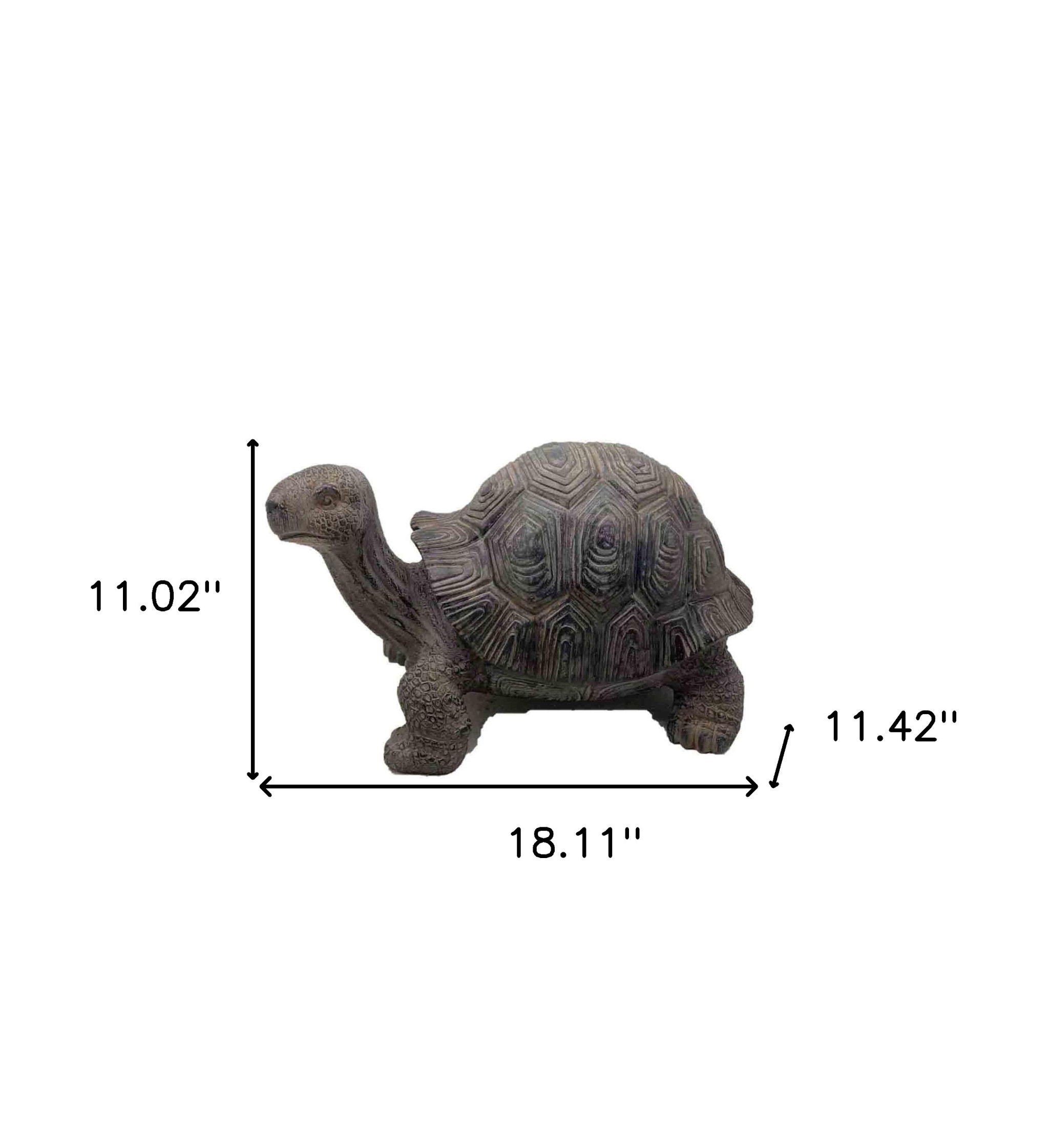 11" Dark Brown Tortoise Indoor Outdoor Statue - Image 6