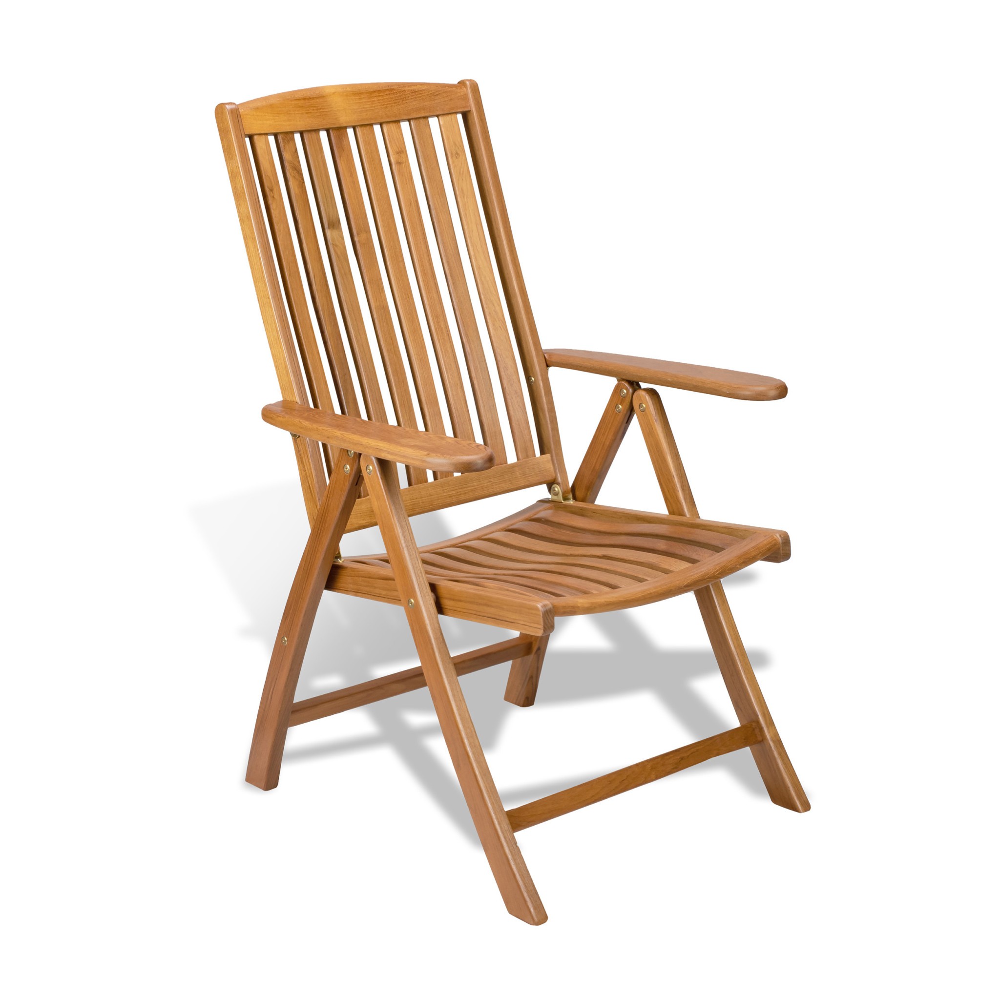 27" Brown Solid Wood Indoor Outdoor Arm Chair - Image 2