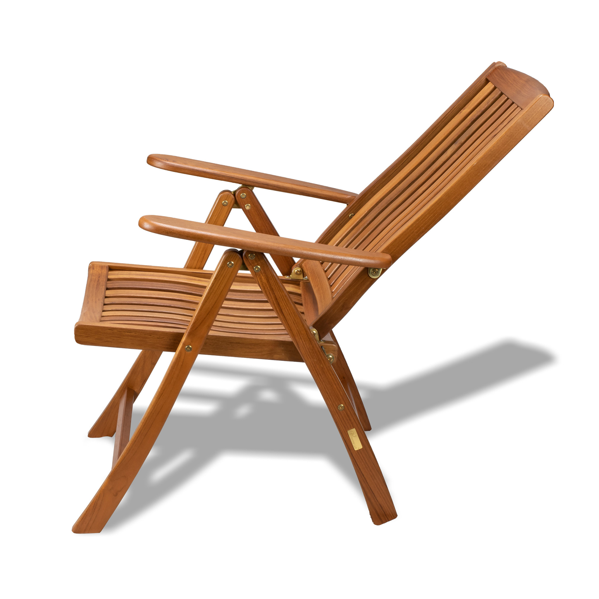 27" Brown Solid Wood Indoor Outdoor Arm Chair - Image 3