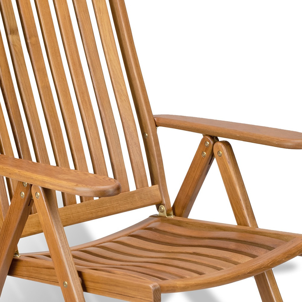 27" Brown Solid Wood Indoor Outdoor Arm Chair - Image 4