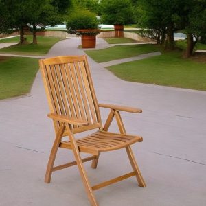 27" Brown Solid Wood Indoor Outdoor Arm Chair