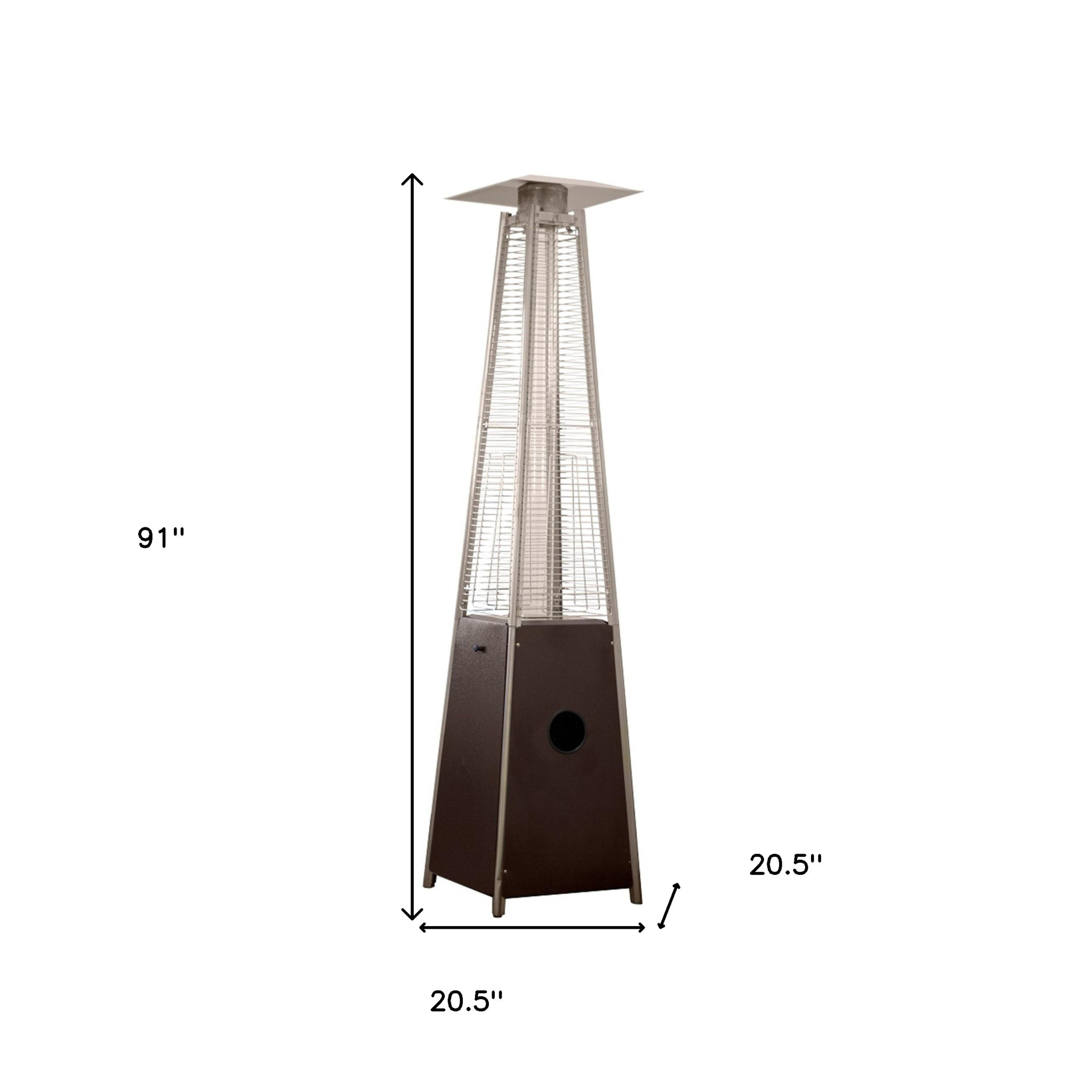 41000 BTU Brown Steel Propane Triangular Pyramid Standing Patio Heater - Image 6