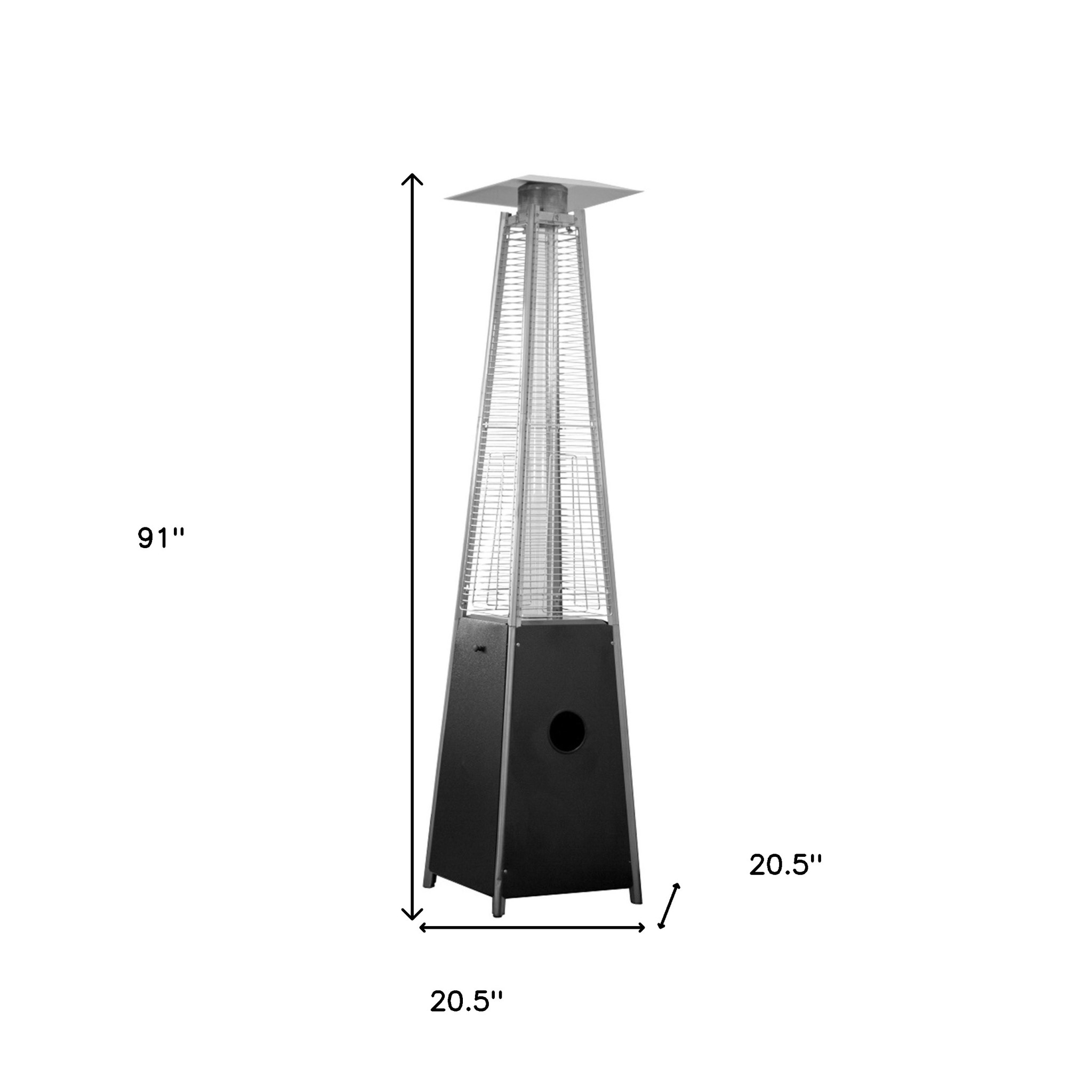 41000 BTU Black Steel Propane Triangular Pyramid Standing Patio Heater - Image 9