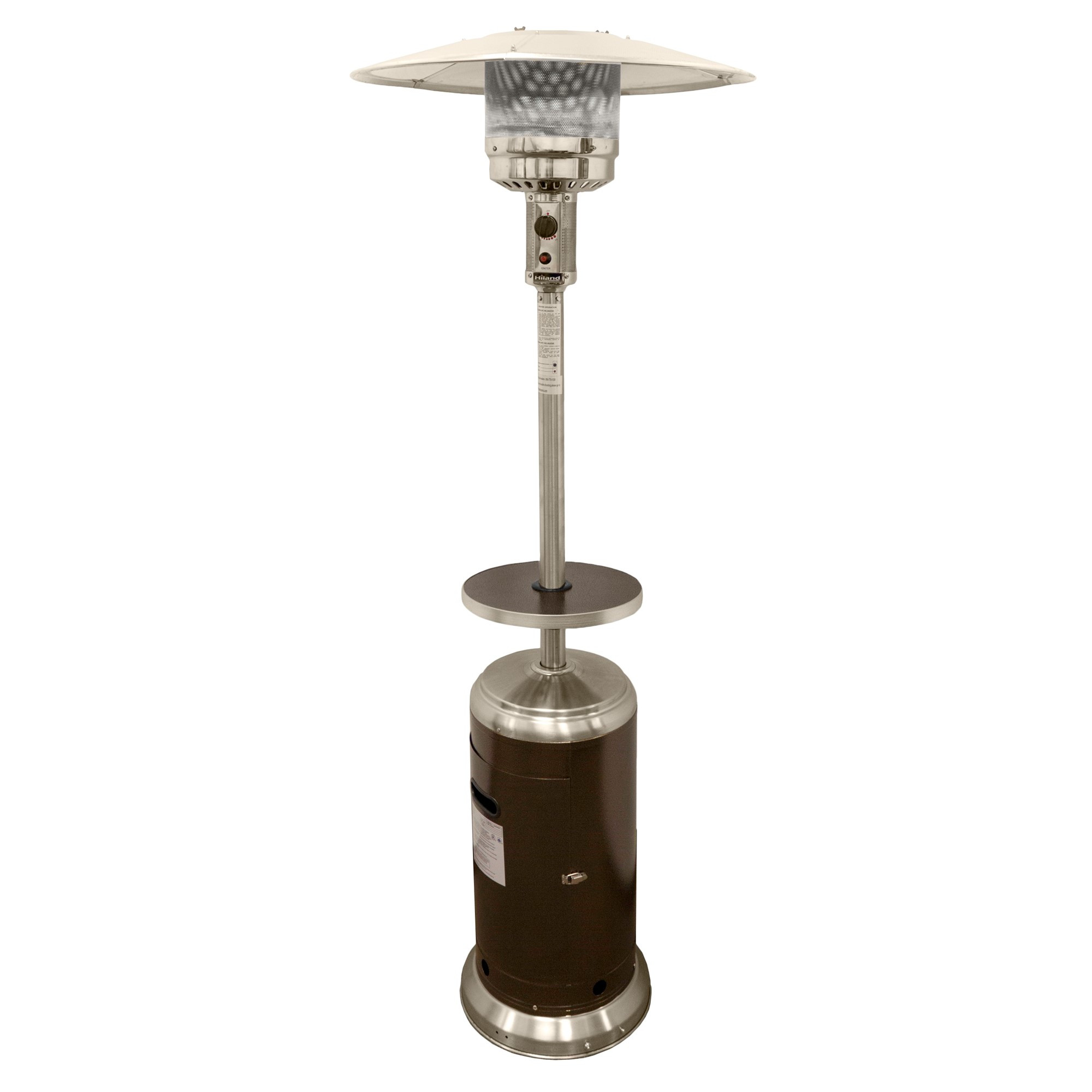 48000 BTU Silver Steel Propane Cylindrical Pole Standing Patio Heater - Image 2