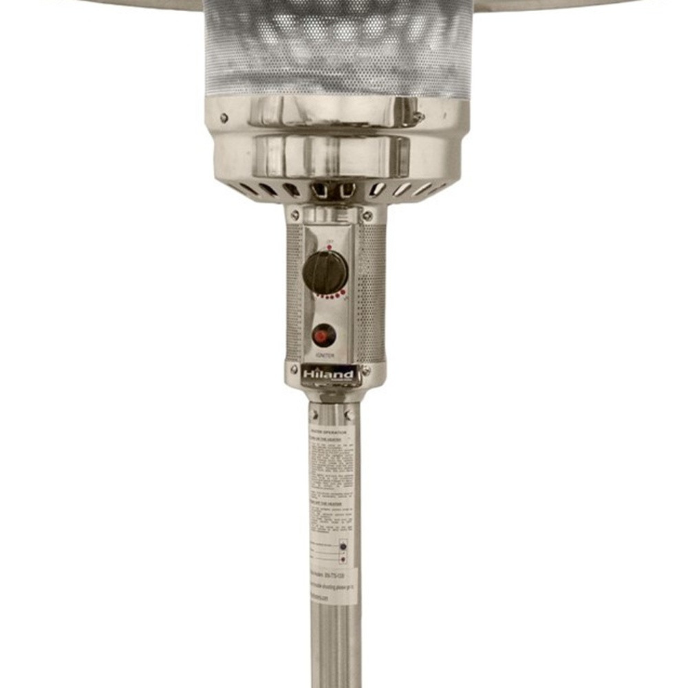 48000 BTU Silver Steel Propane Cylindrical Pole Standing Patio Heater - Image 5