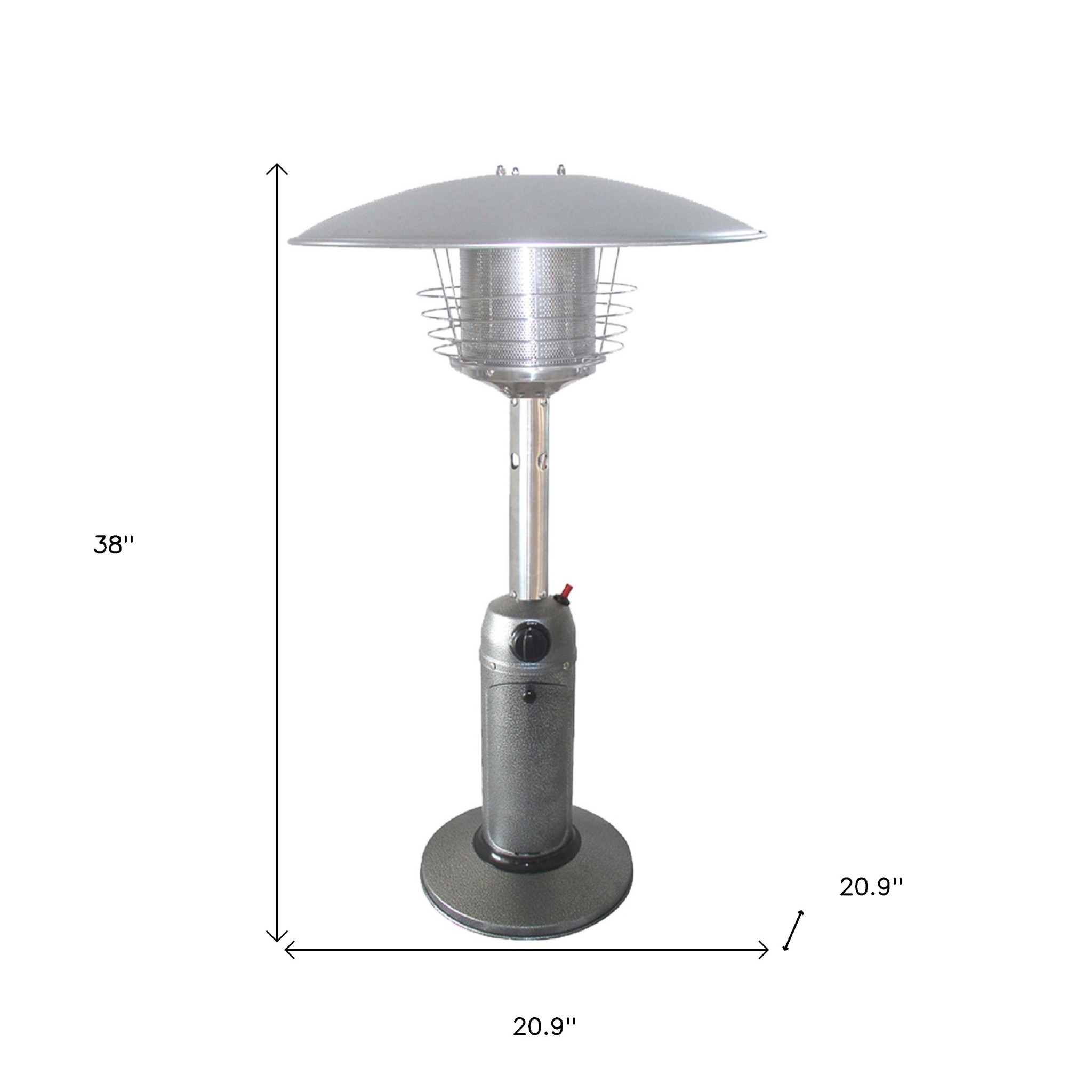 11000 BTU Silver Steel Propane Cylindrical Pole Tabletop Patio Heater - Image 6