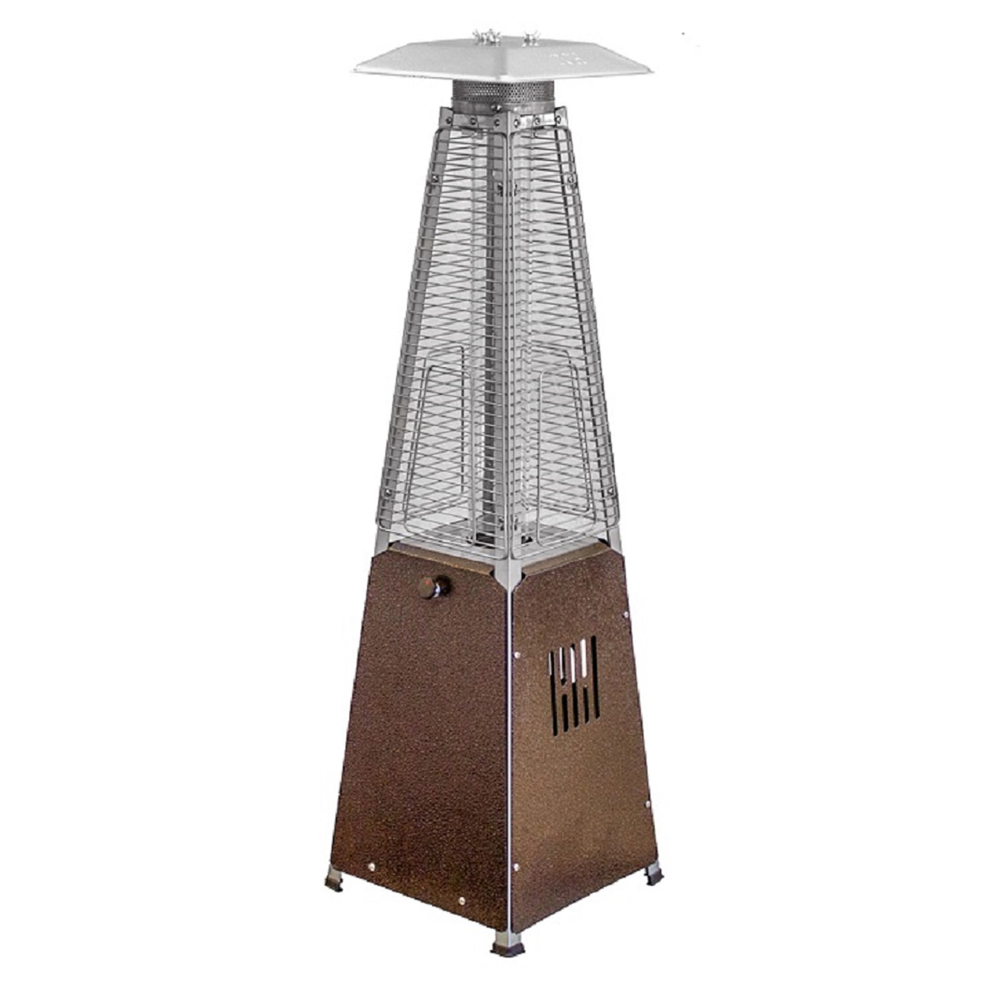 9500 BTU Bronze Steel Propane Triangular Pyramid Tabletop Patio Heater - Image 2
