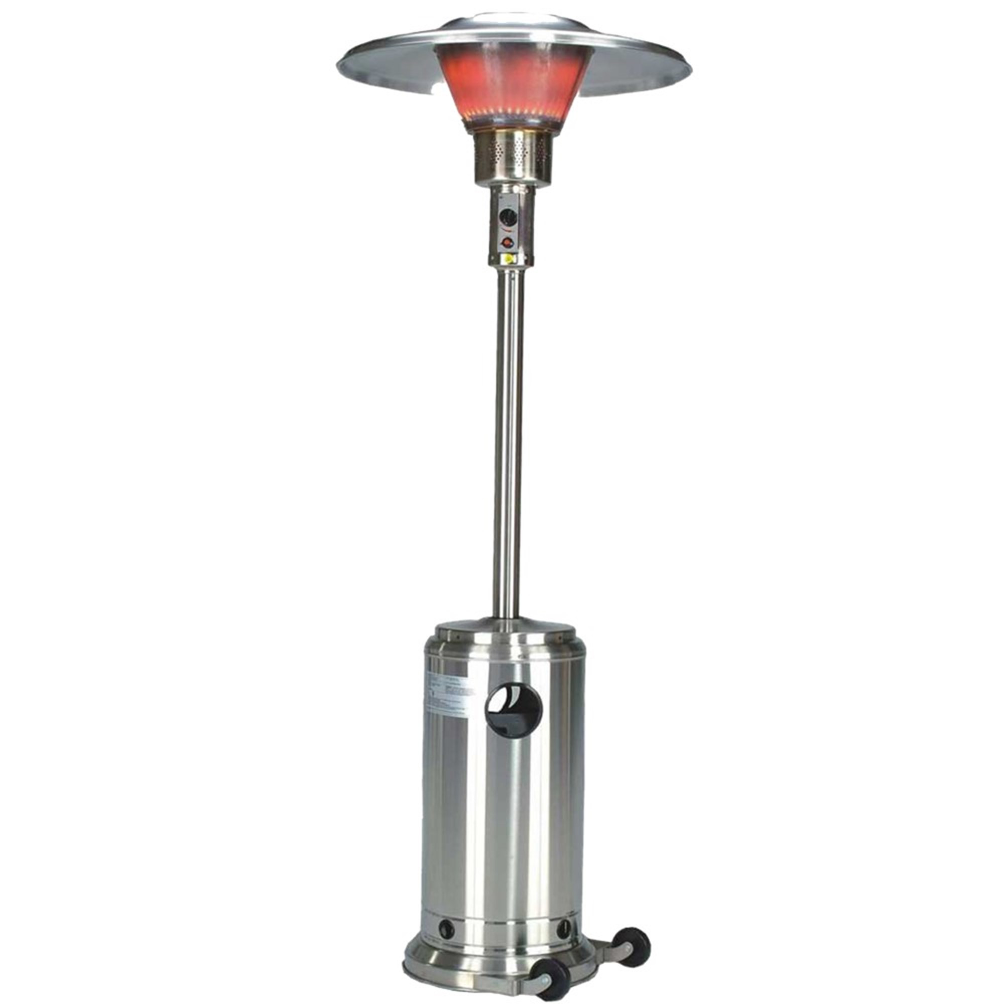 40000 BTU Silver Steel Propane Cylindrical Pole Standing Patio Heater - Image 2