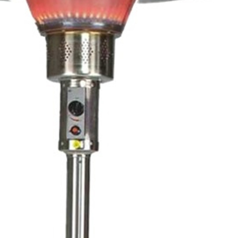 40000 BTU Silver Steel Propane Cylindrical Pole Standing Patio Heater - Image 4