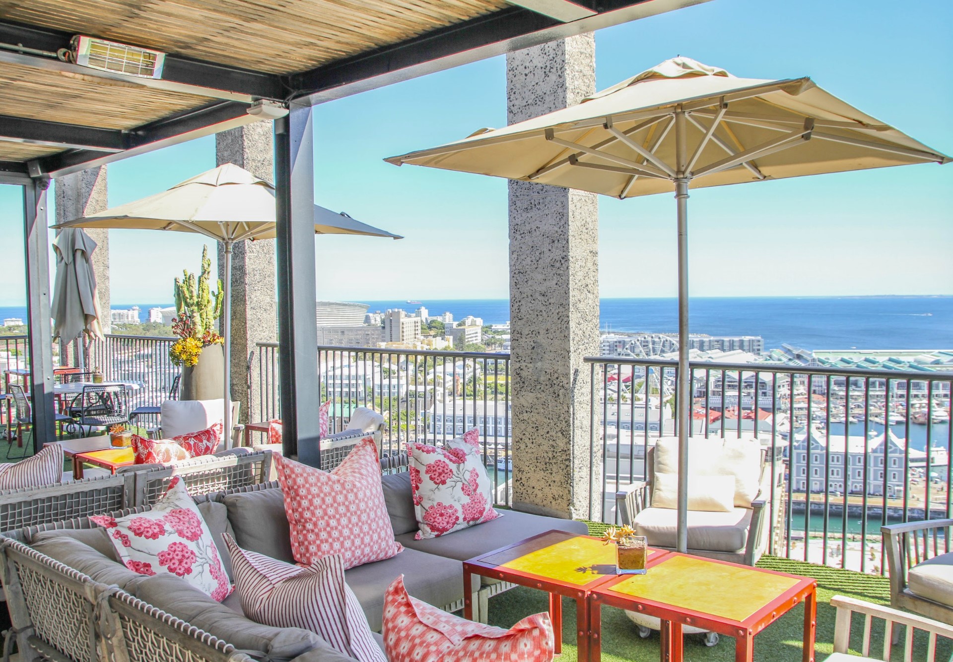 8' Ecru Polyester Square Market Patio Umbrella - Image 3