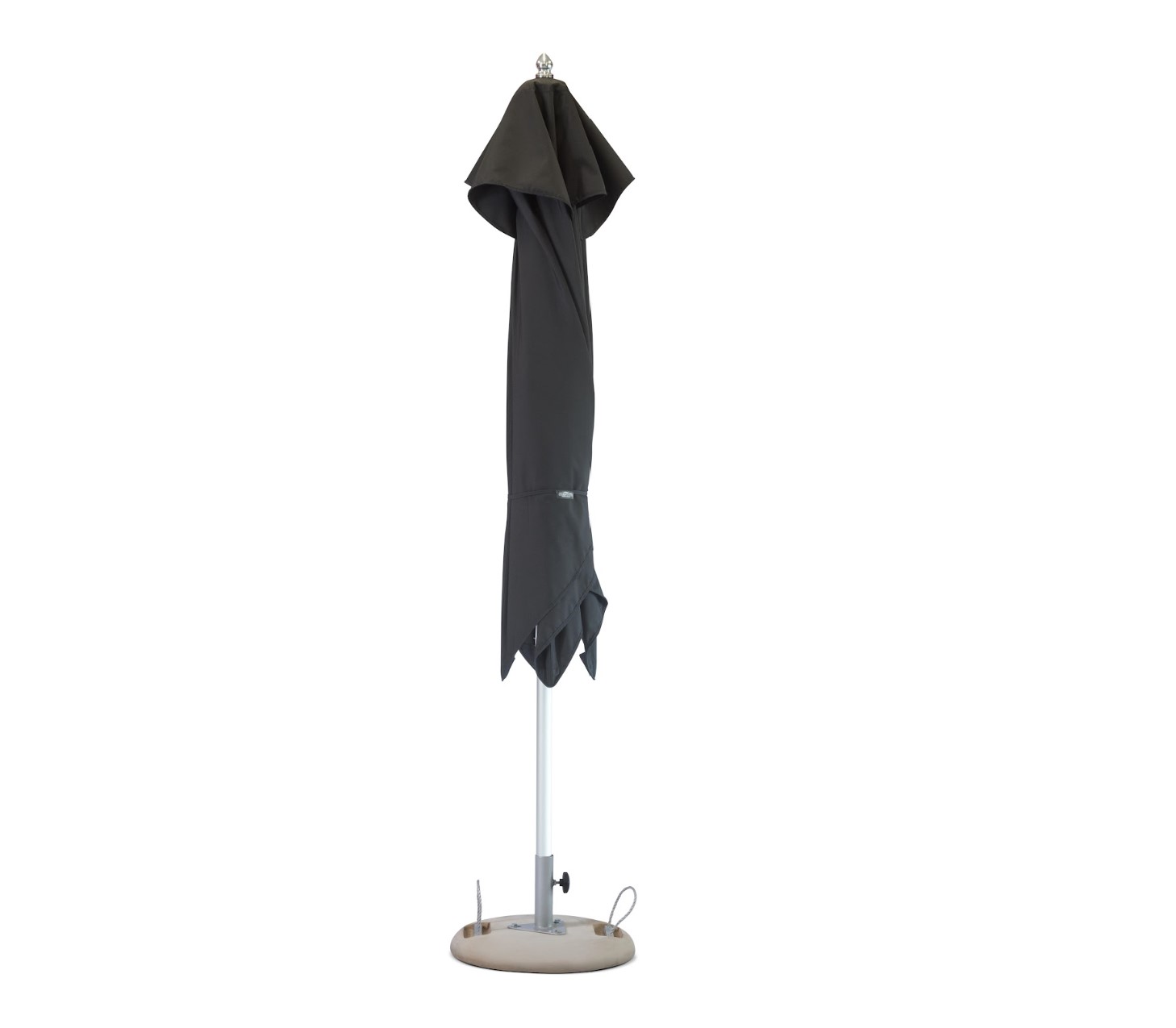 8' Black Polyester Square Market Patio Umbrella - Image 3