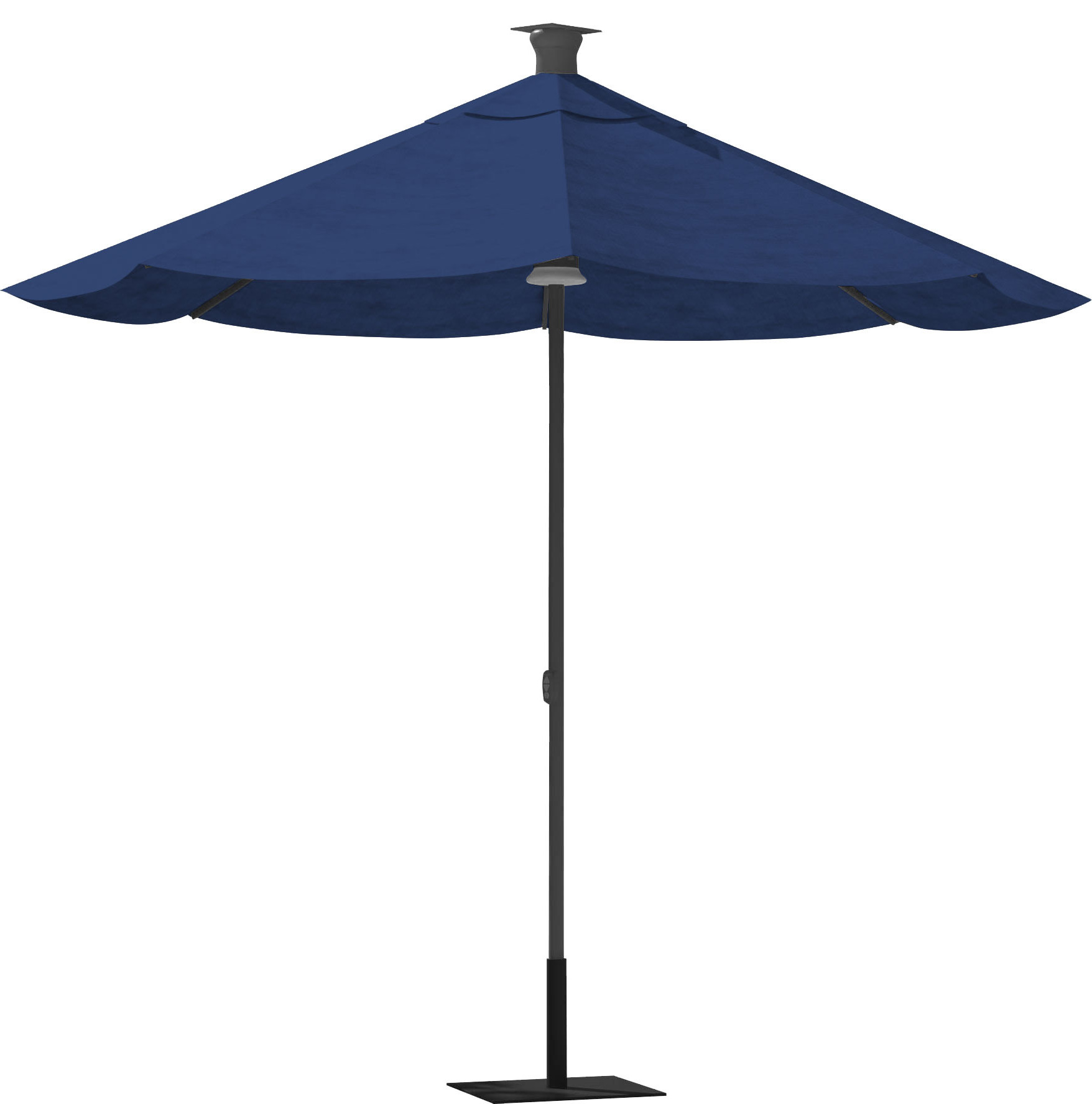 9' Blue Sunbrella Octagonal Lighted Market Patio Umbrella with USB and Solar - Image 2