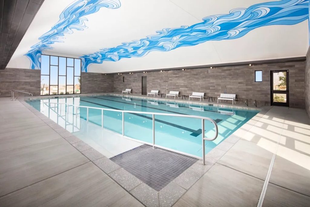 Commercial pool by Edgewater Custom Pools &ndash; Ranch Clubhouse