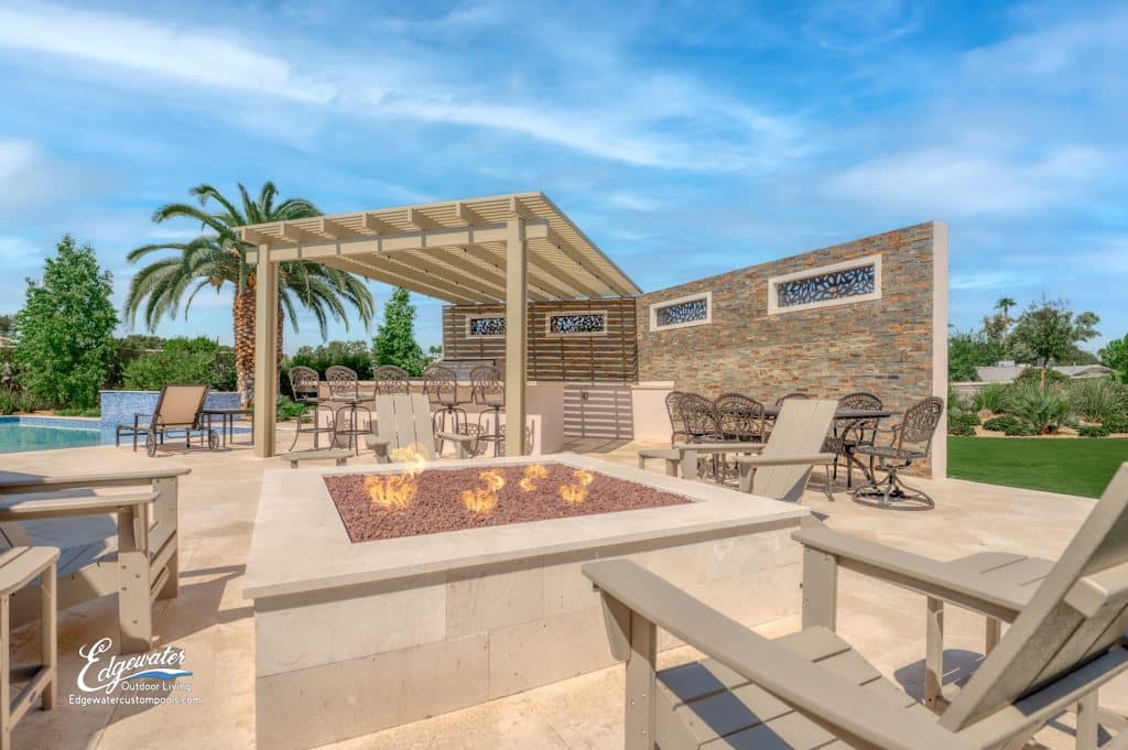 Outdoor living by Edgewater Custom Pools – No Waterfall Edition