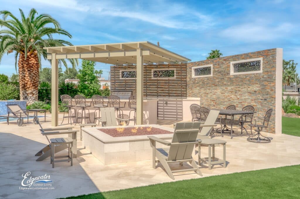 Outdoor living by Edgewater Custom Pools &ndash; 3550 E. Pama Ln