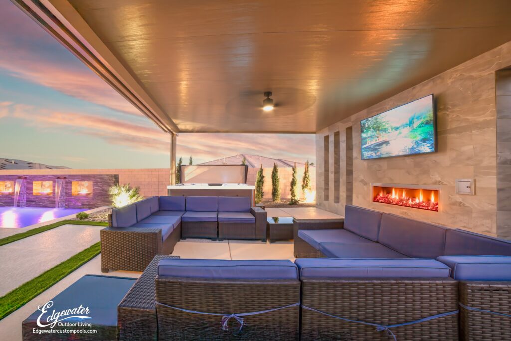 Outdoor living by Edgewater Custom Pools &ndash; 8830 Monte Cristo Way
