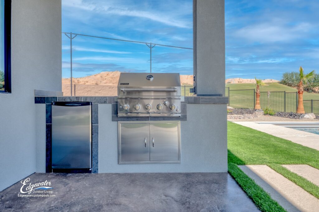 Outdoor living by Edgewater Custom Pools &ndash; 893 Falcon View Circle Mesquite