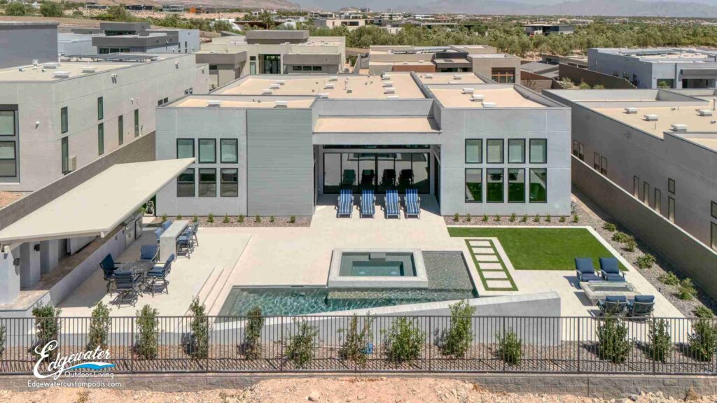 Patio and outdoor living by Edgewater Custom Pools – Young Patio Cover