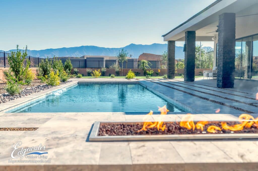 Outdoor living by Edgewater Custom Pools – Fire Pit