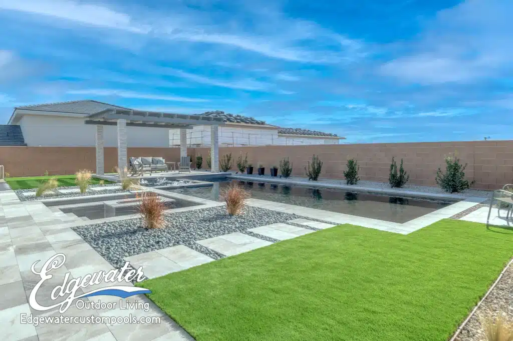 Patio and outdoor living by Edgewater Custom Pools – 7485 W Torino Ave