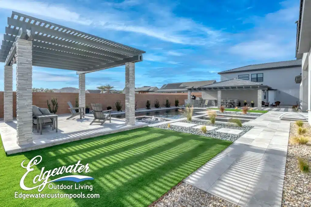 Patio and outdoor living by Edgewater Custom Pools – 7485 W Torino Ave