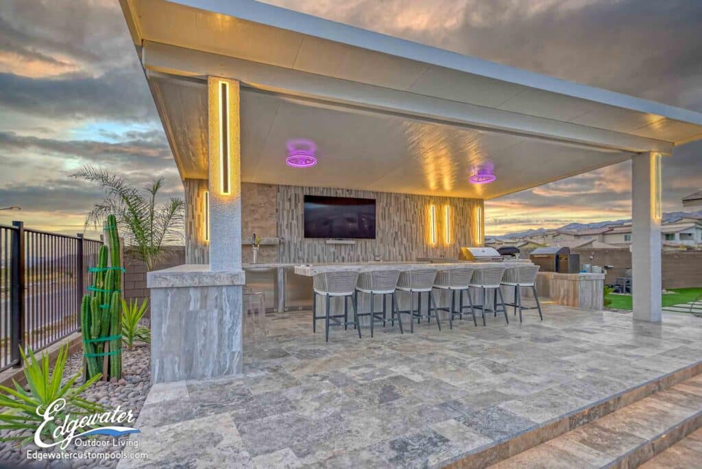 Patio and outdoor living by Edgewater Custom Pools – 556 Windstone Crest Ave