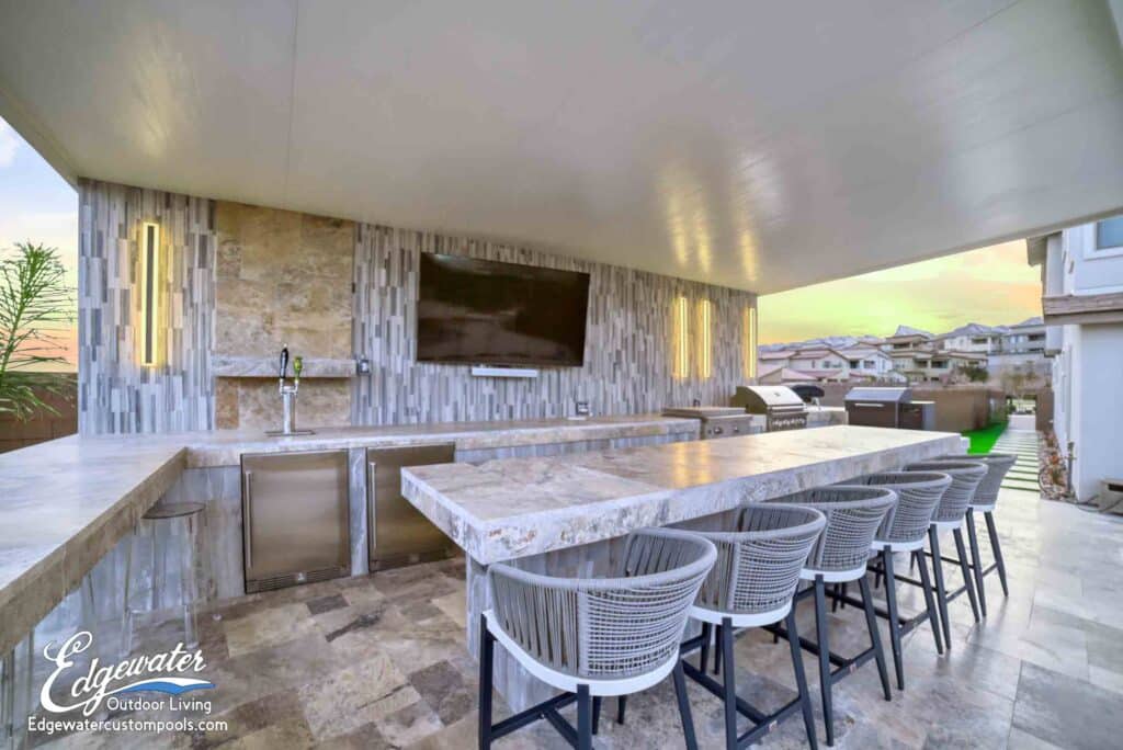 Outdoor living by Edgewater Custom Pools &ndash; 556 Windstone Crest Ave II