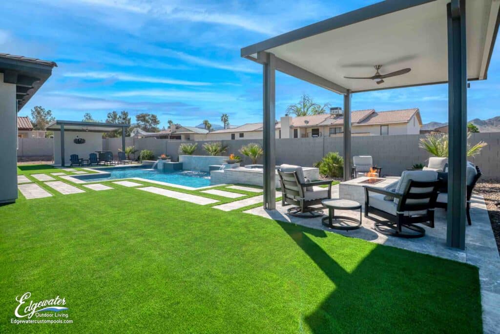 Patio and outdoor living by Edgewater Custom Pools – 1501 Quarter Horse Dr