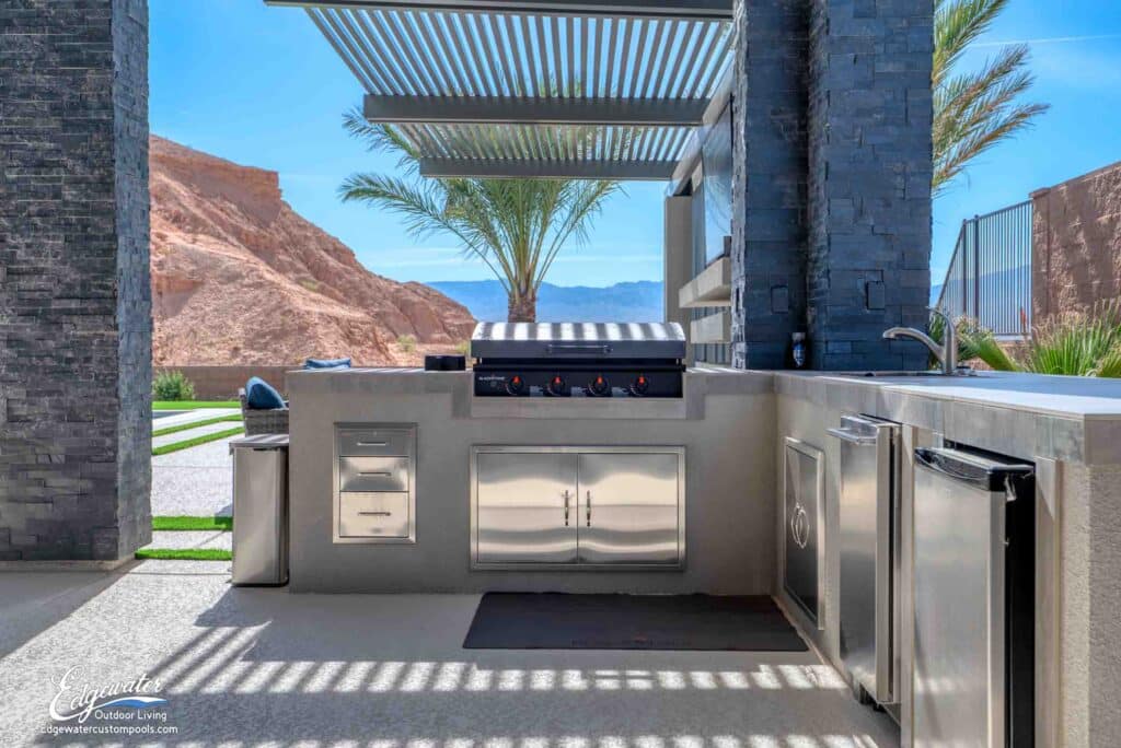 Outdoor living by Edgewater Custom Pools &ndash; 506 Falcon Lane