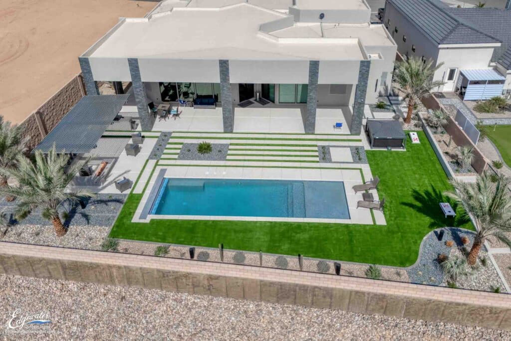 Patio and outdoor living by Edgewater Custom Pools – 506 Falcon Lane