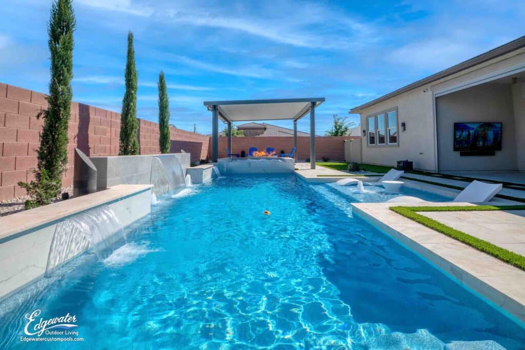 Patio and outdoor living by Edgewater Custom Pools – 5714 Gilded Horizon Ave