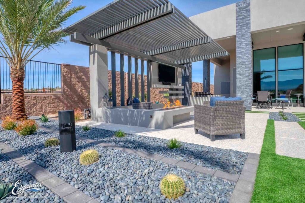 Outdoor living by Edgewater Custom Pools &ndash; 506 Falcon Lane