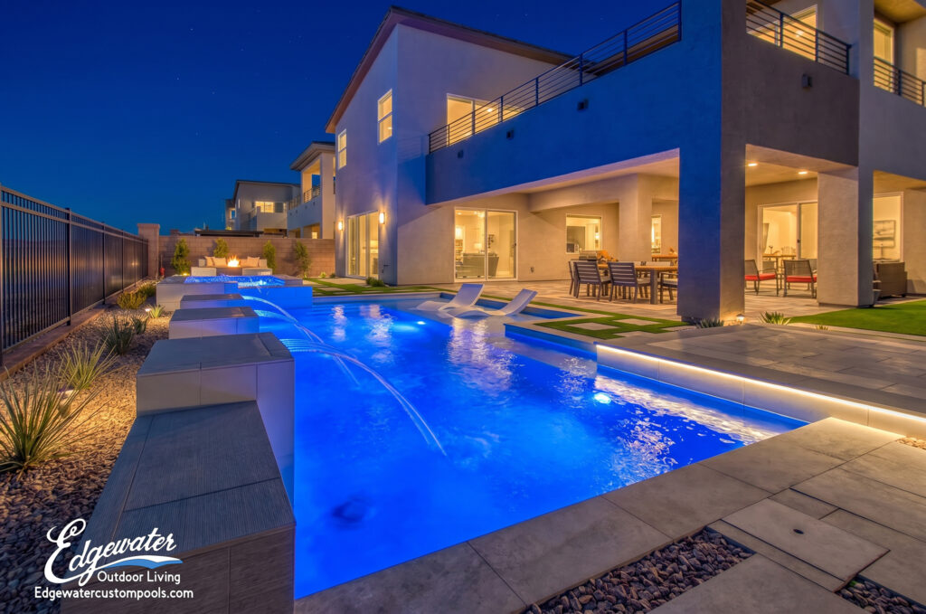 Custom pool by Edgewater Custom Pools – 202 Shaded Canyon Drive