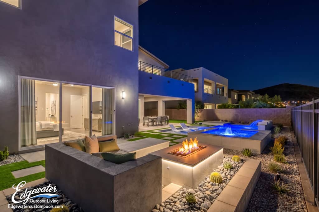 Outdoor living by Edgewater Custom Pools – 202 Shaded Canyon Drive